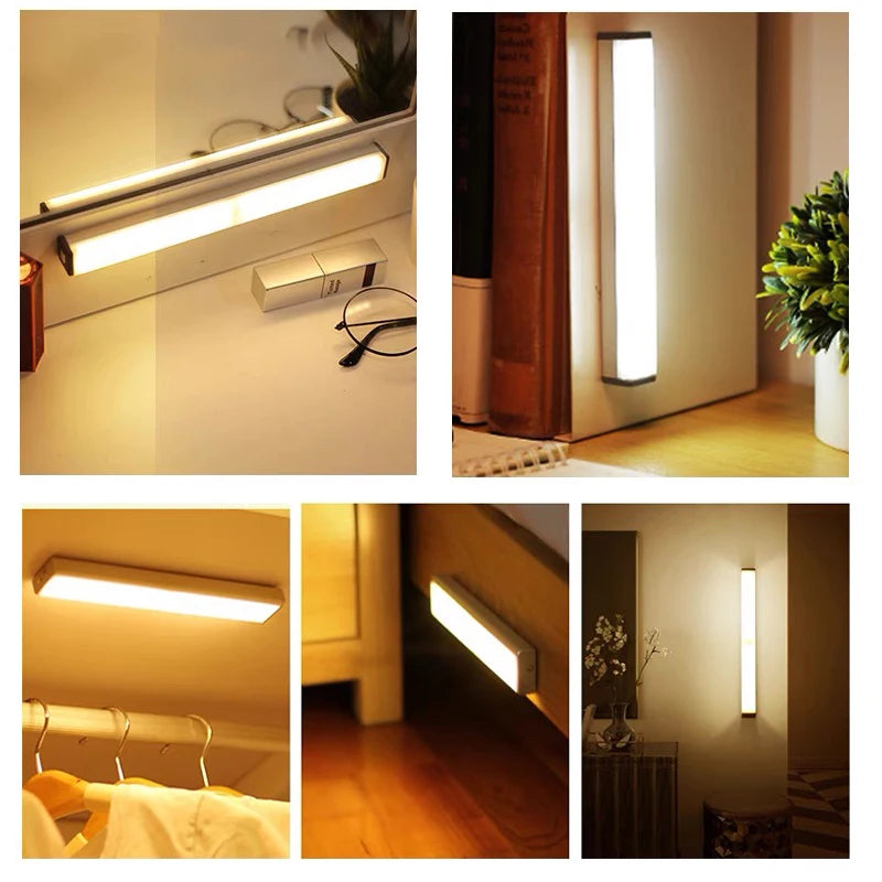Motion Sensor LED Night Light — USB Rechargeable Cabinet Light