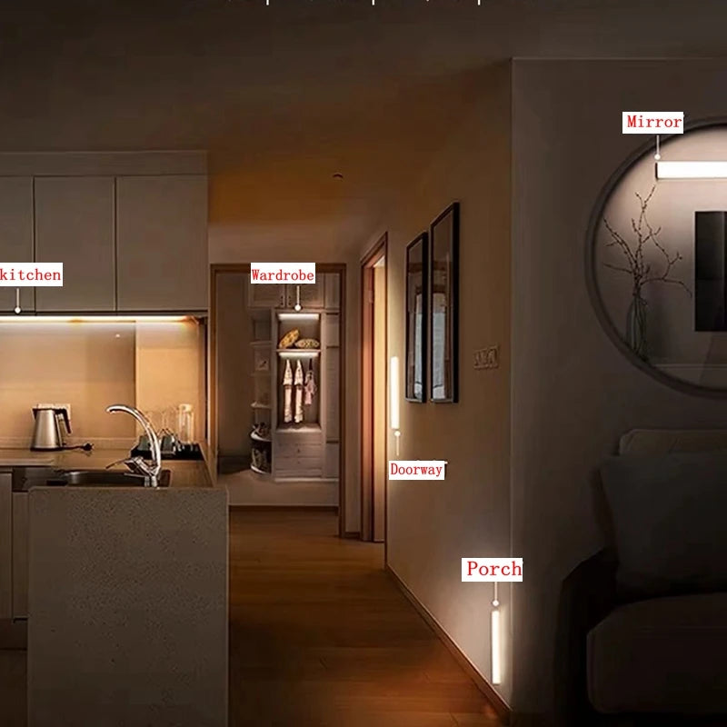 Motion Sensor LED Night Light — USB Rechargeable Cabinet Light