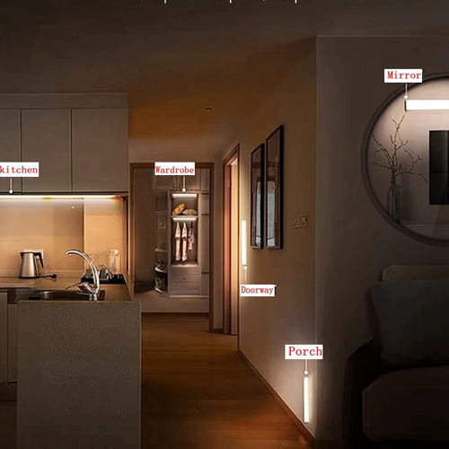 Motion Sensor LED Night Light — USB Rechargeable Cabinet Light