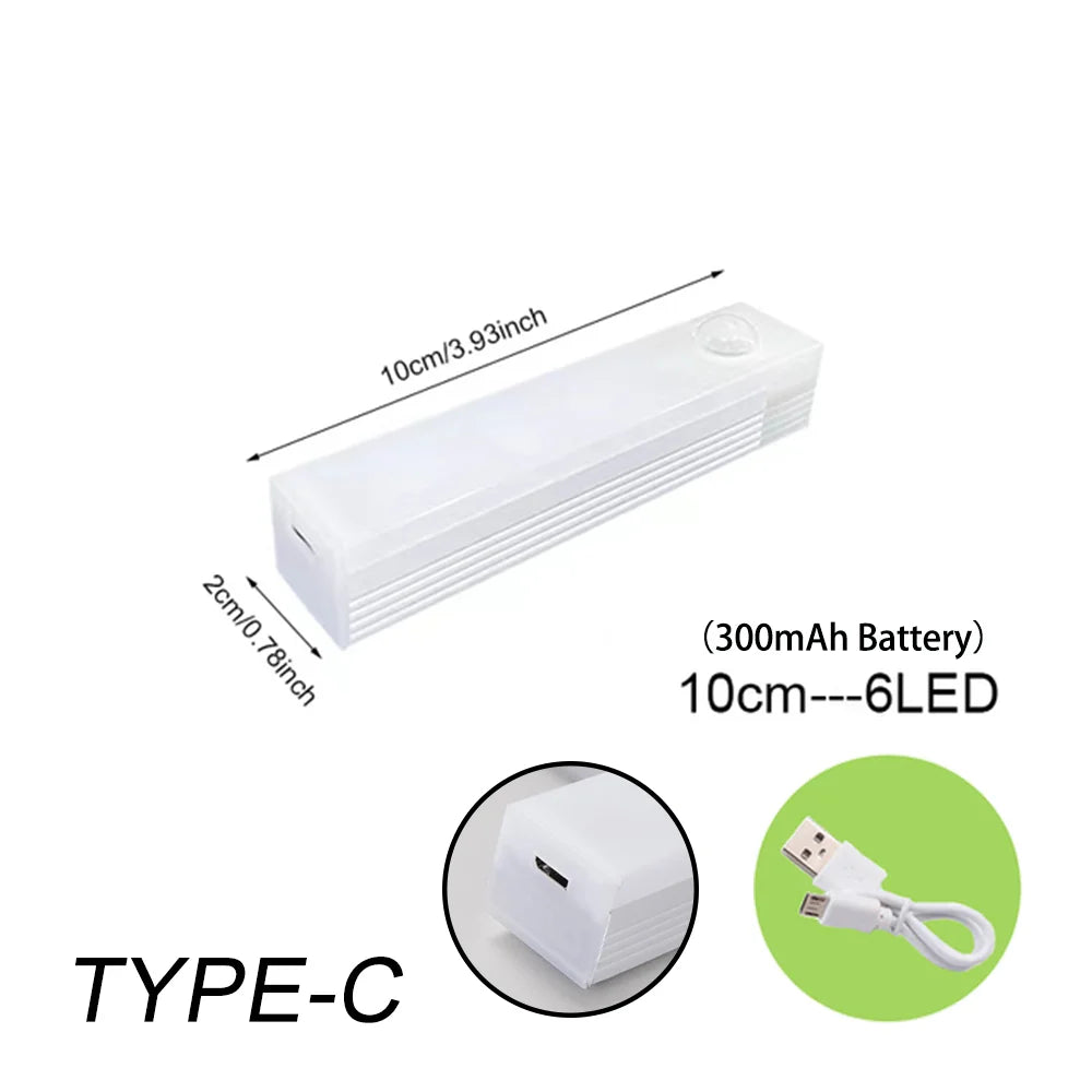 Motion Sensor LED Night Light — USB Rechargeable Cabinet Light