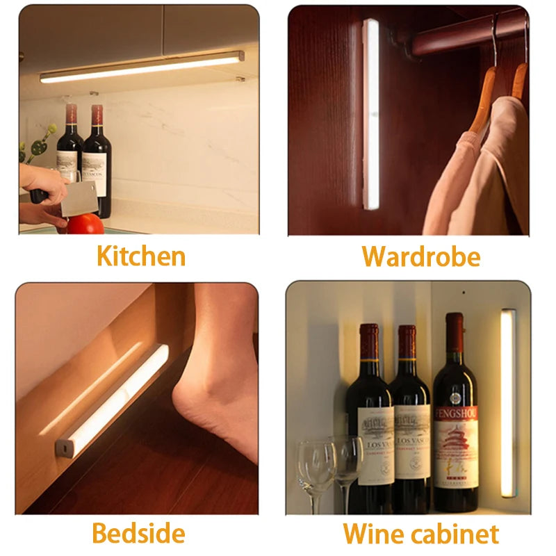 Motion Sensor LED Night Light — USB Rechargeable Cabinet Light