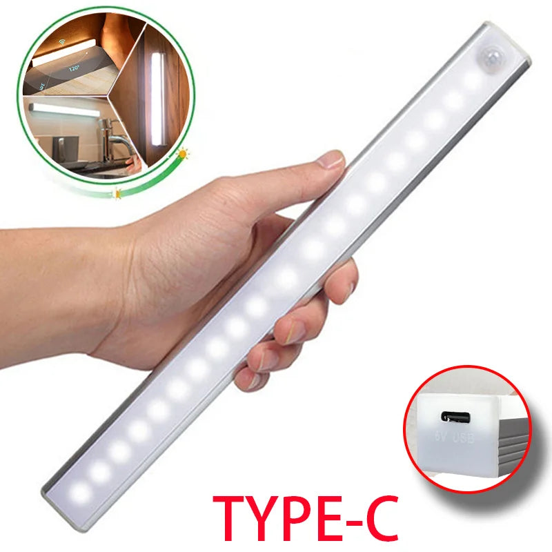 Motion Sensor LED Night Light — USB Rechargeable Cabinet Light
